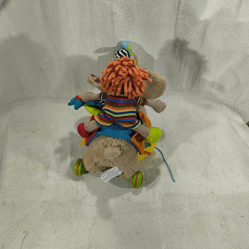 Dolce Multicolored Plush Doll and Elephant Pull Toy Set